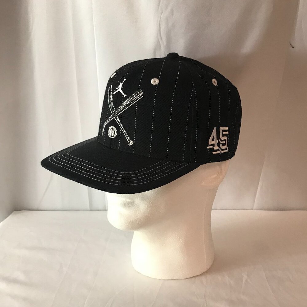 Jordan Flat Bill Adjustable Jumpman Black Demin Design #23 & #45 Sport Cut Hat